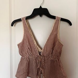 Checkered Sleeveless Top